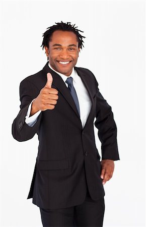 simsearch:400-05714996,k - Handsome afro-american businessman with thumb up Foto de stock - Super Valor sin royalties y Suscripción, Código: 400-04129713