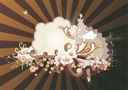 simsearch:400-04620351,k - Vector illustration of urban retro styled background made of floral and ornamental elements. Stock Photo - Budget Royalty-Free & Subscription, Code: 400-04120160