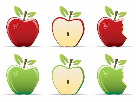 Set of red and green apples Stockbilder - Microstock & Abonnement, Bildnummer: 400-04120228