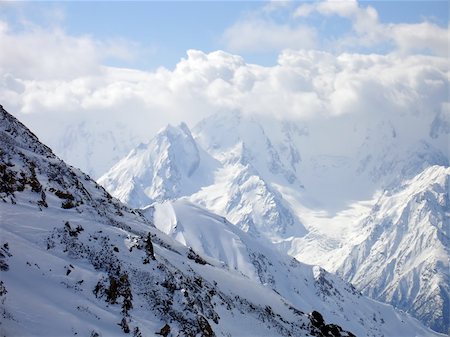 simsearch:400-05149140,k - Mountains in clouds. Caucasus. Elbrus region. Gorge Irik-Chat. Stock Photo - Budget Royalty-Free & Subscription, Code: 400-04120471