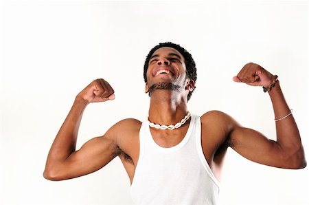 simsearch:400-04869308,k - Portrait of young healthy muscular african american man - isolated Stockbilder - Microstock & Abonnement, Bildnummer: 400-04120939