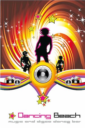 simsearch:400-06357823,k - Woman Nigh Background for Disco Dance Flyer Foto de stock - Super Valor sin royalties y Suscripción, Código: 400-04121279