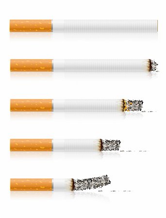 group of different stages of smoking a sigarette - vector illustration Stock Photo - Budget Royalty-Free & Subscription, Code: 400-04121291