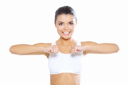 Young beautiful woman during fitness time and exercising Foto de stock - Super Valor sin royalties y Suscripción, Código: 400-04121517