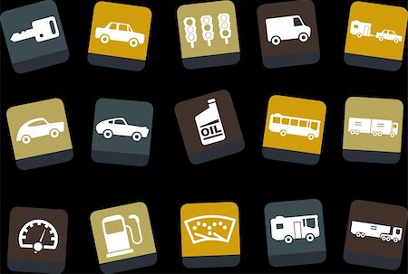 Vector icons pack - Yellow-Brown-Blue Series, transport collection Stock Photo - Budget Royalty-Free & Subscription, Code: 400-04121752