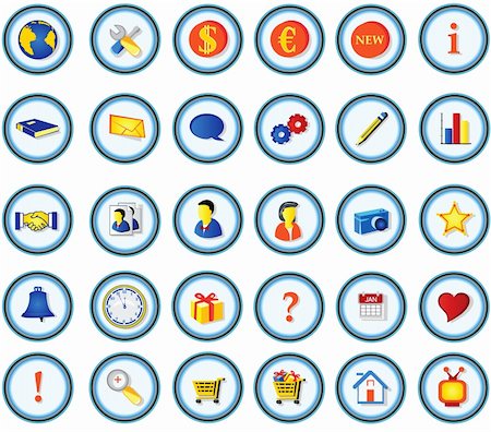 simsearch:400-04620594,k - Illustration of variety buttons in high resolution for web sites, promotions, portfolio etc. Foto de stock - Super Valor sin royalties y Suscripción, Código: 400-04121827