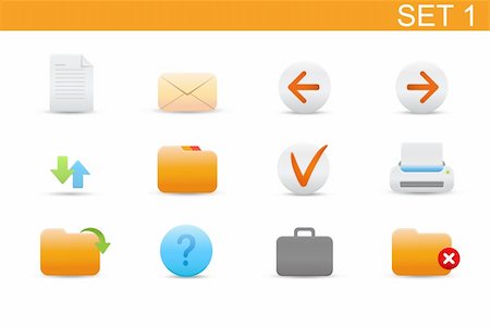 Vector illustration ? set of elegant simple icons for common computer functions. Set-1 Stock Photo - Budget Royalty-Free & Subscription, Code: 400-04121924
