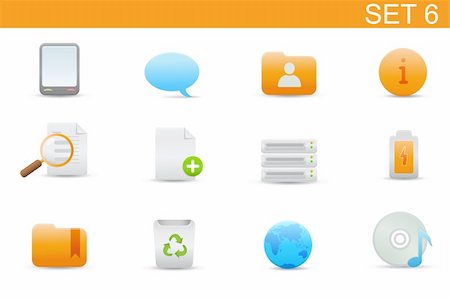 simsearch:400-05152922,k - Vector illustration ? set of elegant simple icons for common computer and media devices functions. Set-6 Stock Photo - Budget Royalty-Free & Subscription, Code: 400-04121928