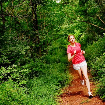 Woman trail runner, from a complete series of photos. Foto de stock - Super Valor sin royalties y Suscripción, Código: 400-04122197