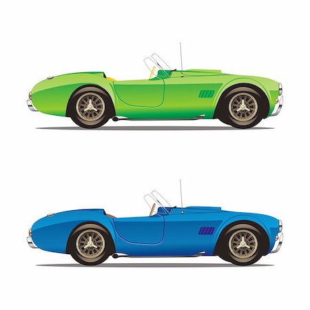 simsearch:400-04148958,k - vector illustration of two colored convertible cars Stock Photo - Budget Royalty-Free & Subscription, Code: 400-04122276