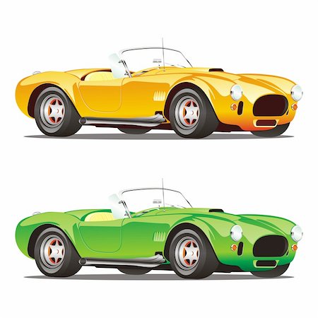 pilgrimartworks (artist) - vector illustration of two colored convertible cars Stock Photo - Budget Royalty-Free & Subscription, Code: 400-04122277
