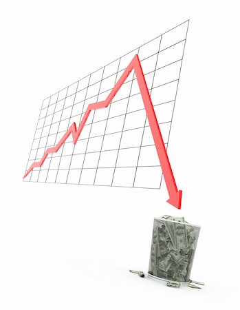 The diagram of fall of economy Stock Photo - Budget Royalty-Free & Subscription, Code: 400-04122297