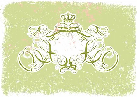 simsearch:400-04142167,k - Vector illustration of Grunge background with heraldic titling frame, blank so you can add your own images Fotografie stock - Microstock e Abbonamento, Codice: 400-04122358