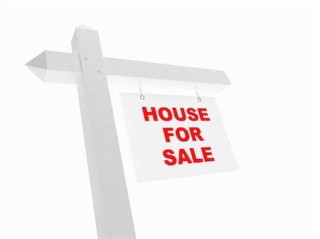 eviction - advertising sale of house on a white background Stock Photo - Budget Royalty-Free & Subscription, Code: 400-04122370