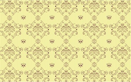 simsearch:400-07053049,k - Vector illustration of  elegant Victorian retro motif wallpaper Pattern Foto de stock - Royalty-Free Super Valor e Assinatura, Número: 400-04122467