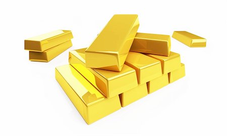 simsearch:400-06770545,k - gold bullion isolated on a white Stock Photo - Budget Royalty-Free & Subscription, Code: 400-04122546