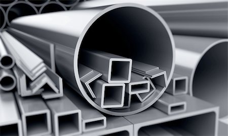 background metallic pipes, corners, types Stock Photo - Budget Royalty-Free & Subscription, Code: 400-04122548