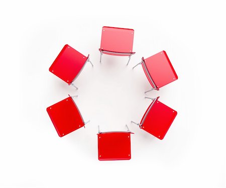 group of chairs stand in a circle Stock Photo - Budget Royalty-Free & Subscription, Code: 400-04122614