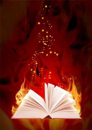 simsearch:400-05715474,k - Set - books of four elements. Book of magic fire Stock Photo - Budget Royalty-Free & Subscription, Code: 400-04122754