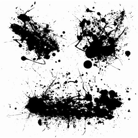 simsearch:400-04497286,k - Stark black ink splat with illustrated grunge effect Stock Photo - Budget Royalty-Free & Subscription, Code: 400-04123160