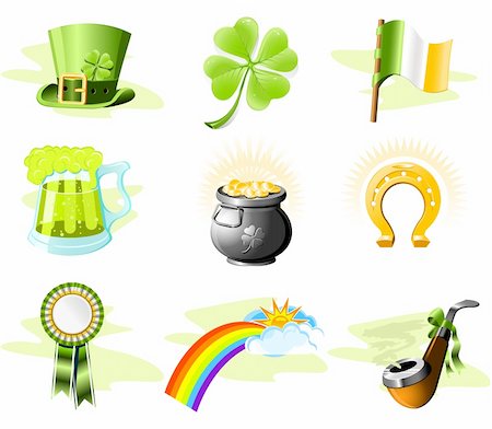 simsearch:400-04316567,k - St. Patrick's Day icon set Foto de stock - Royalty-Free Super Valor e Assinatura, Número: 400-04123279