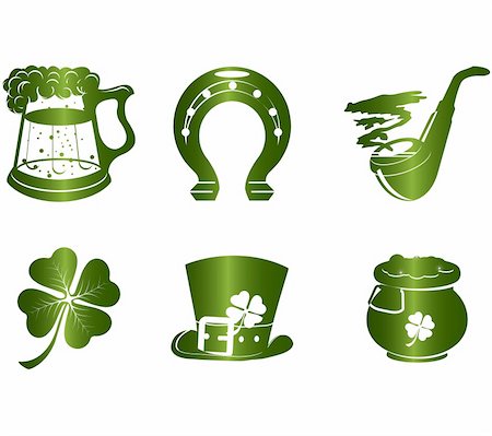 St. Patrick's Day icon set Stock Photo - Budget Royalty-Free & Subscription, Code: 400-04123280