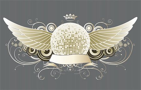 Vector illustration of shiny abstract party design with disco ball and ribbon Stock Photo - Budget Royalty-Free & Subscription, Code: 400-04123324