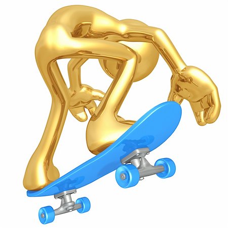 A Skateboarding Concept And Presentation Figure In 3D Fotografie stock - Microstock e Abbonamento, Codice: 400-04123574