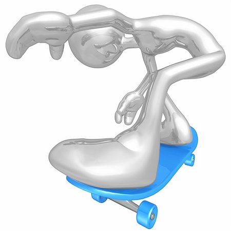 A Skateboarding Concept And Presentation Figure In 3D Fotografie stock - Microstock e Abbonamento, Codice: 400-04123577