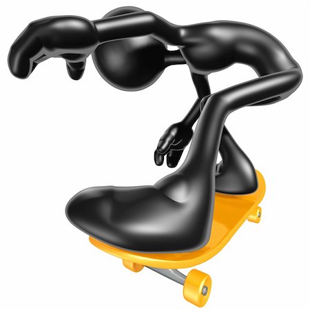 A Skateboarding Concept And Presentation Figure In 3D Fotografie stock - Microstock e Abbonamento, Codice: 400-04123578