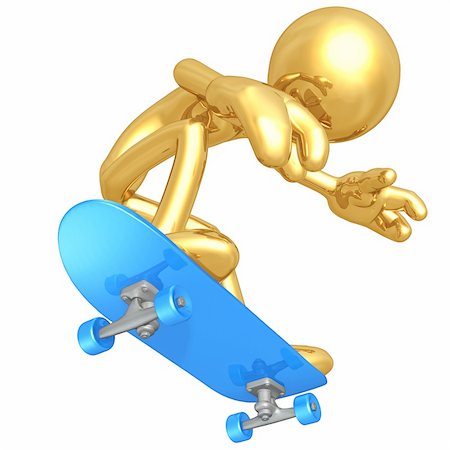 A Skateboarding Concept And Presentation Figure In 3D Fotografie stock - Microstock e Abbonamento, Codice: 400-04123579