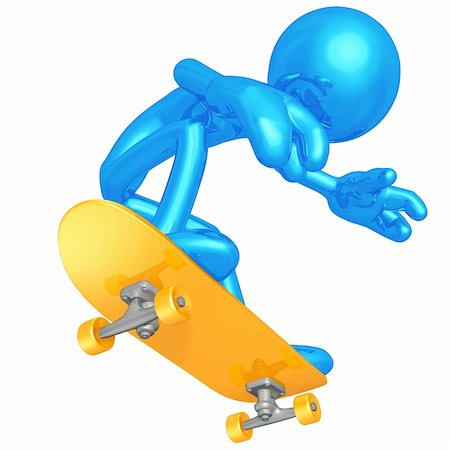 A Skateboarding Concept And Presentation Figure In 3D Fotografie stock - Microstock e Abbonamento, Codice: 400-04123580