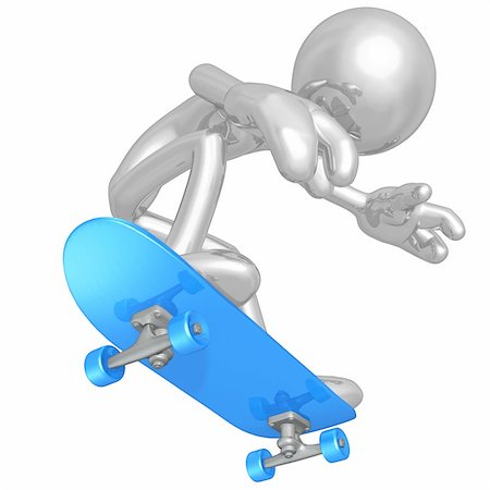 A Skateboarding Concept And Presentation Figure In 3D Fotografie stock - Microstock e Abbonamento, Codice: 400-04123581