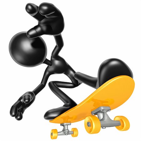 A Skateboarding Concept And Presentation Figure In 3D Fotografie stock - Microstock e Abbonamento, Codice: 400-04123583