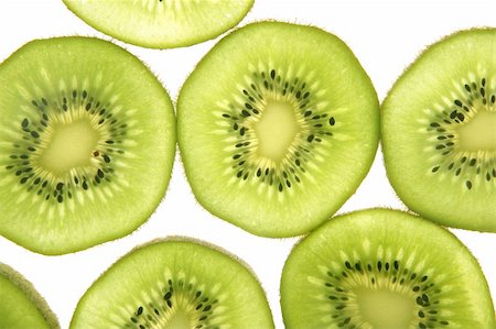 simsearch:400-05181484,k - Transparent grün Kiwi Scheiben over white background Stockbilder - Microstock & Abonnement, Bildnummer: 400-04123662