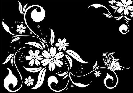 simsearch:400-04136291,k - Floral background with butterfly, element for design, vector illustration Foto de stock - Super Valor sin royalties y Suscripción, Código: 400-04123779