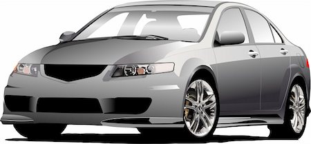 speed sedan - Gray (grey)  car sedan on the road. Vector illustration Stock Photo - Budget Royalty-Free & Subscription, Code: 400-04123940