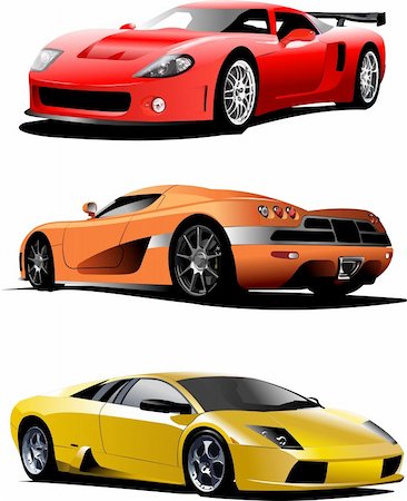 simsearch:400-05263050,k - Trois voitures de sport sur la route. Illustration vectorielle Photographie de stock - Aubaine LD & Abonnement, Code: 400-04123956