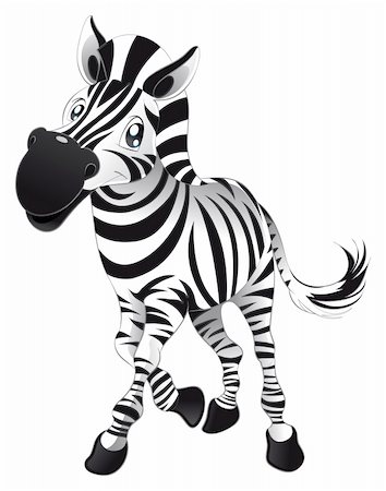 simsearch:400-04184143,k - Baby Zebra, cartoon and vector character Fotografie stock - Microstock e Abbonamento, Codice: 400-04134070