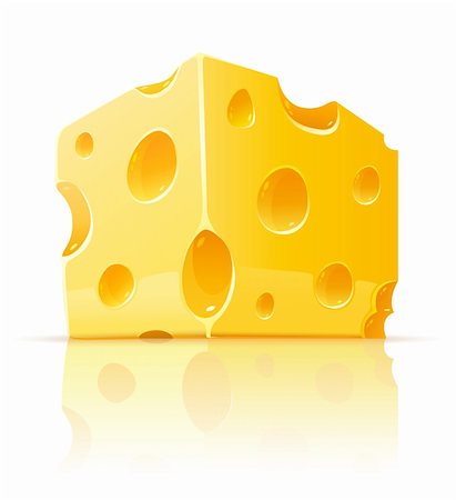 parmesan cheese pieces isolated - piece of yellow porous cheese food with holes - vector illustration Stock Photo - Budget Royalty-Free & Subscription, Code: 400-04134084
