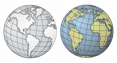 pacific coast maps - Globe vector Stock Photo - Budget Royalty-Free & Subscription, Code: 400-04134096