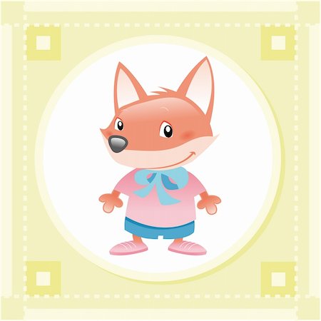 simsearch:400-08415463,k - Baby Fox, funny cartoon and vector Illustration Stock Photo - Budget Royalty-Free & Subscription, Code: 400-04134593