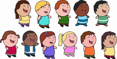 This is a vector illustration of a set of multicultural kids Stock Photo - Budget Royalty-Free & Subscription, Code: 400-04134642