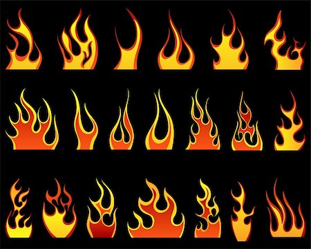 simsearch:400-04159156,k - Set of different fire patterns for design use Stock Photo - Budget Royalty-Free & Subscription, Code: 400-04134672