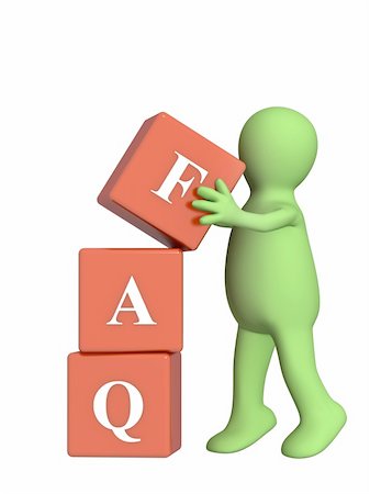 Puppet with FAQ symbol. Object over white Stock Photo - Budget Royalty-Free & Subscription, Code: 400-04135014