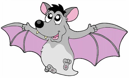 simsearch:400-04628759,k - Cartoon bat on white background - vector illustration. Foto de stock - Super Valor sin royalties y Suscripción, Código: 400-04135116