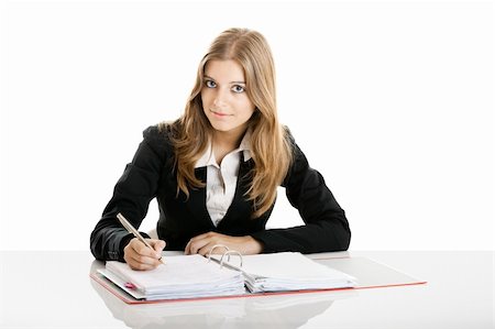 simsearch:400-04894274,k - Portrait of a beautiful business woman in the office doing some paperwork Stock Photo - Budget Royalty-Free & Subscription, Code: 400-04135297