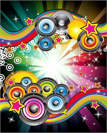 simsearch:400-04111274,k - Colorful Flyer for Disco Music Event Stock Photo - Budget Royalty-Free & Subscription, Code: 400-04135616