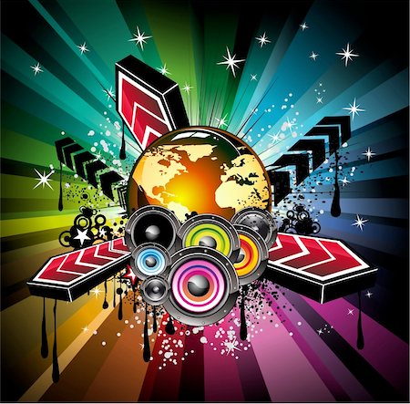 Colorful Flyer for International Disco Music Event Stock Photo - Budget Royalty-Free & Subscription, Code: 400-04135618
