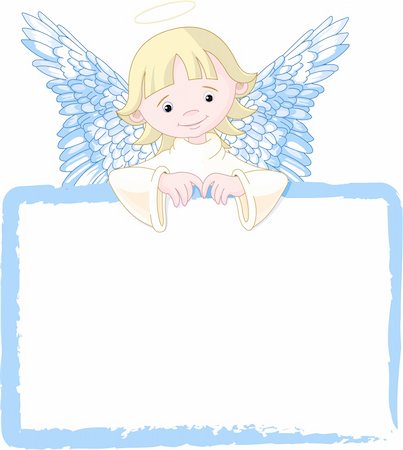 Cute Angel with a place card or invite. Stock Photo - Budget Royalty-Free & Subscription, Code: 400-04136016